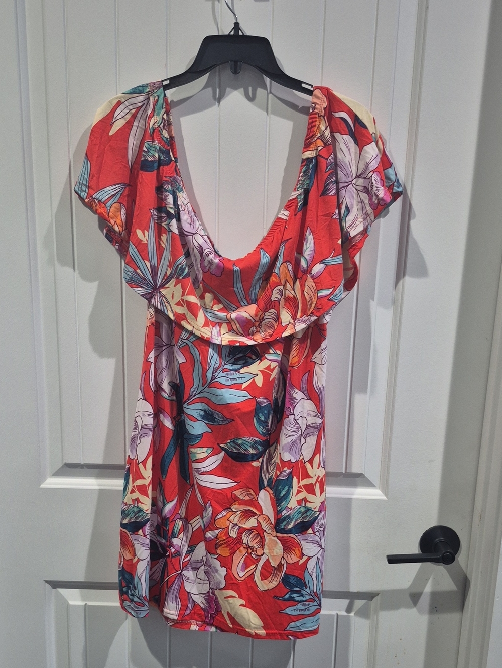 Charlotte Russe Red Floral Stretch Dress - 2X